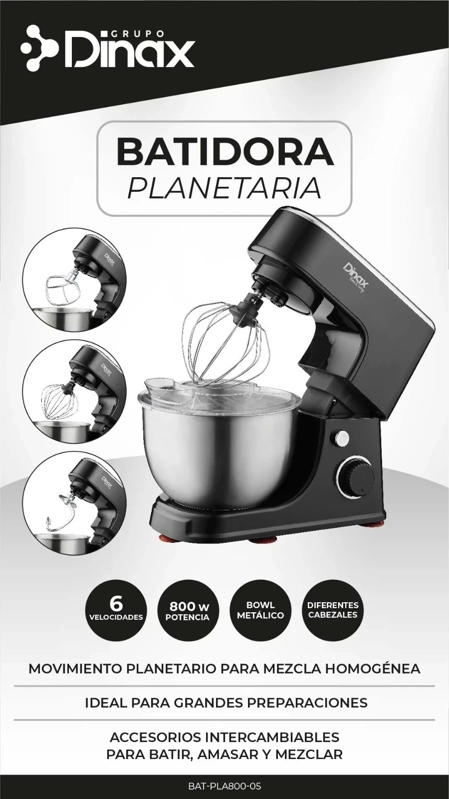 BATIDORA PLANETARIA DINAX CON BOWL  