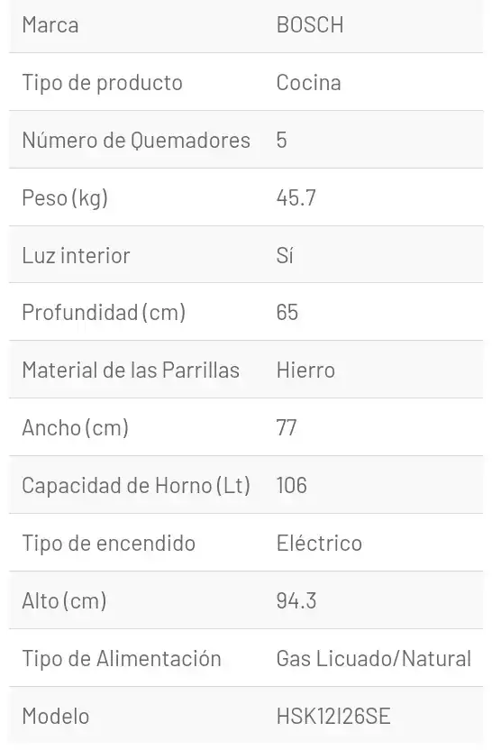 COCINA BOSCH PRO 549 5 PL 4