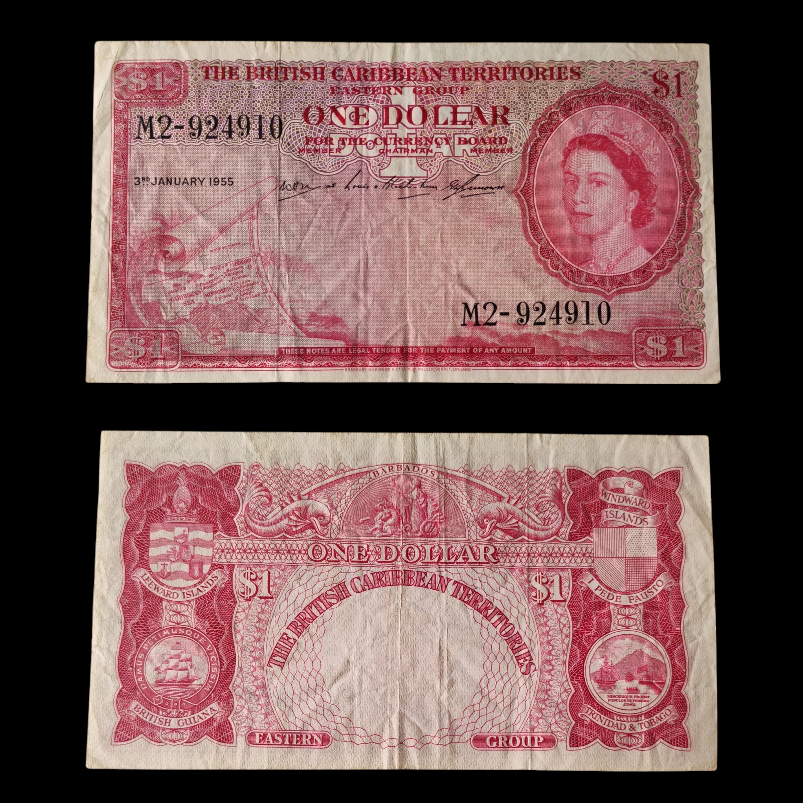 ° Territorios Británicos del Caribe 1 dólar circulado 