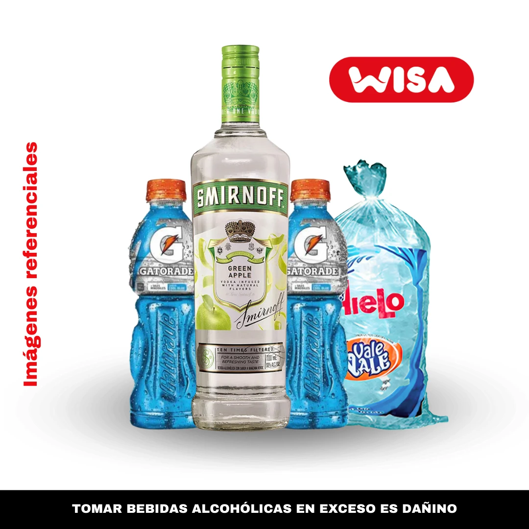 Combo Pitufo (Vodka Smirnoff Green Apple 700 ML)