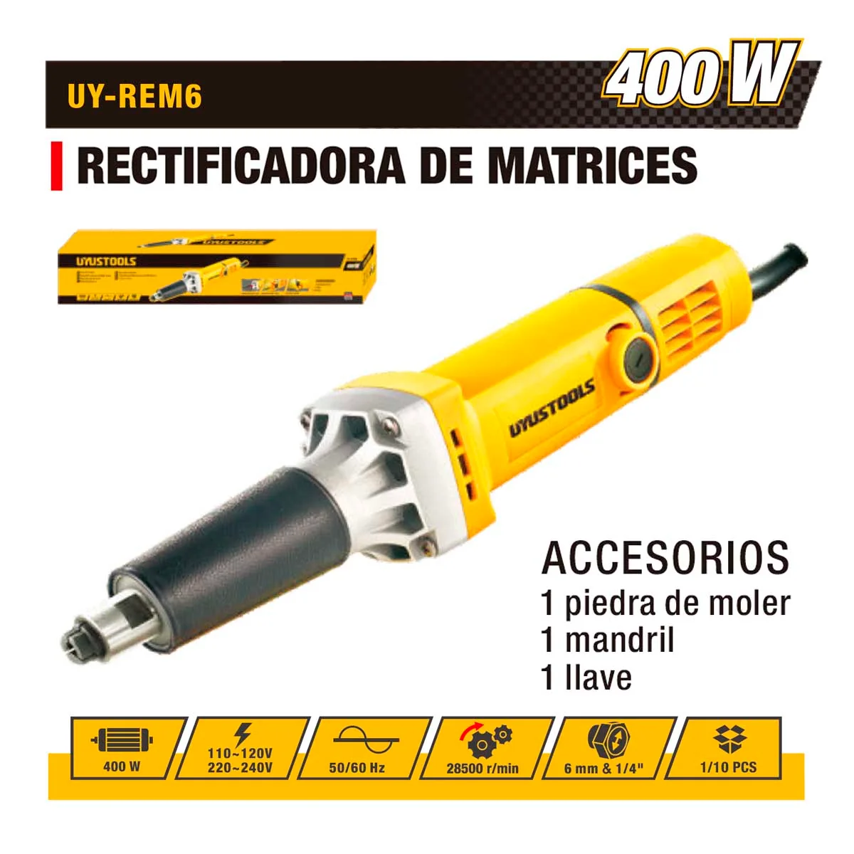 RECTIFICADORA DE MATRICES UYUST 6 MM-400W