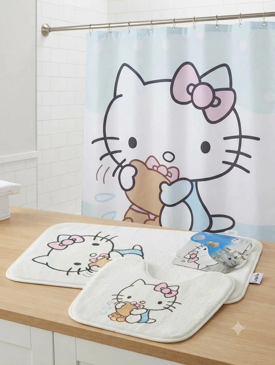 JUEGO DE BAÑO 🚽👙 DE HELLO KITTY  2