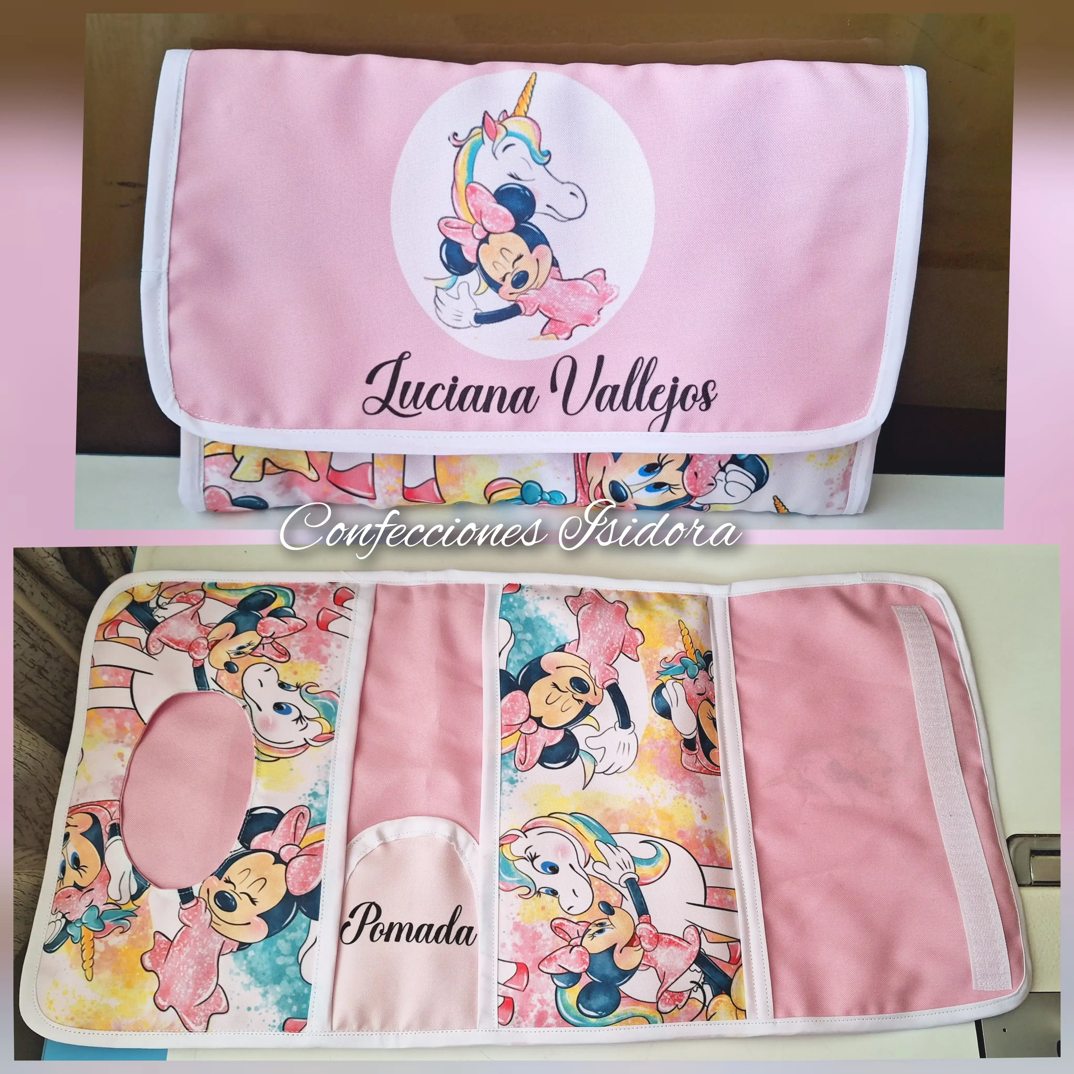 Estuche minnie unicornio con nombre 