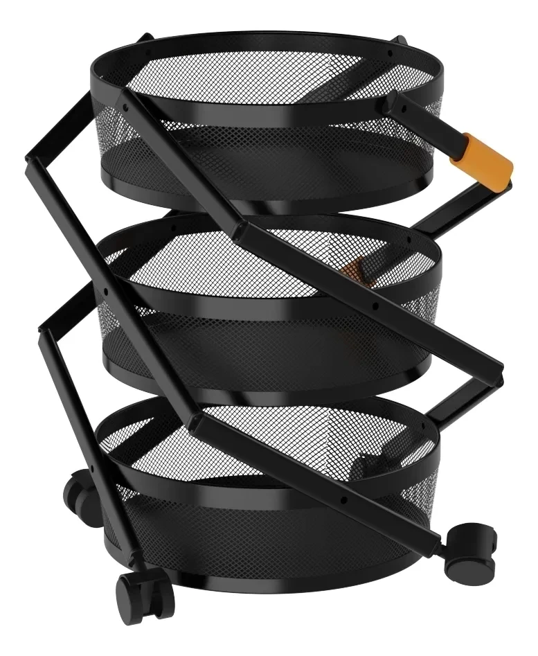 CARRITO CIRCULAR 3 ESTANTES PLEGABLE CON RUEDAS (RY810195) 3