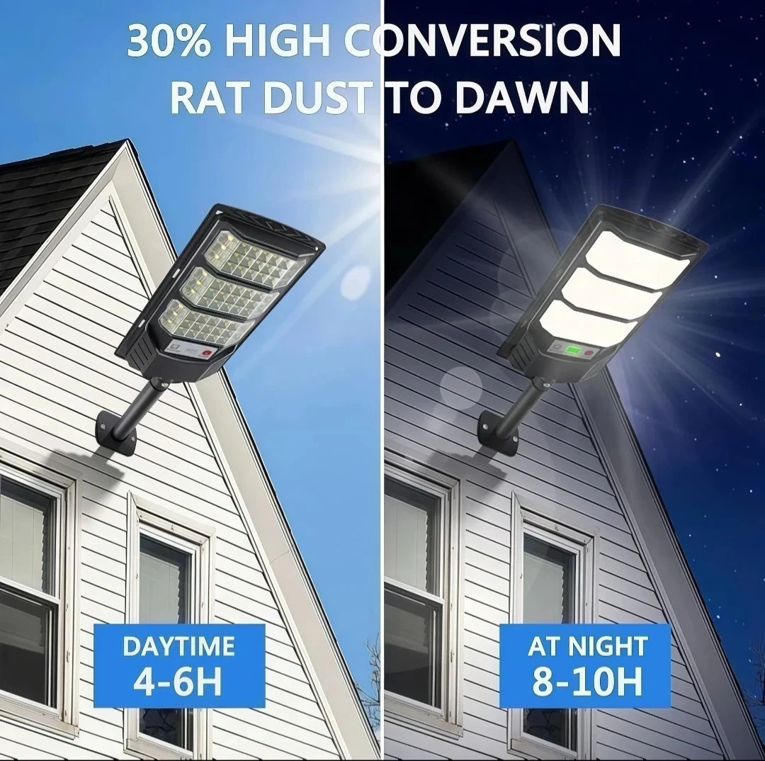 Foco Solar 300w Exterior Poste Con Soporte y Control Remoto  4