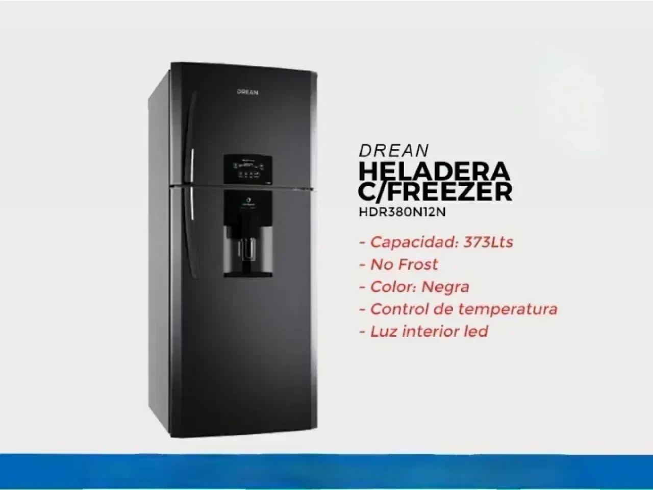 Heladera Drean Hdr380n12n No Frost 372lts Black 