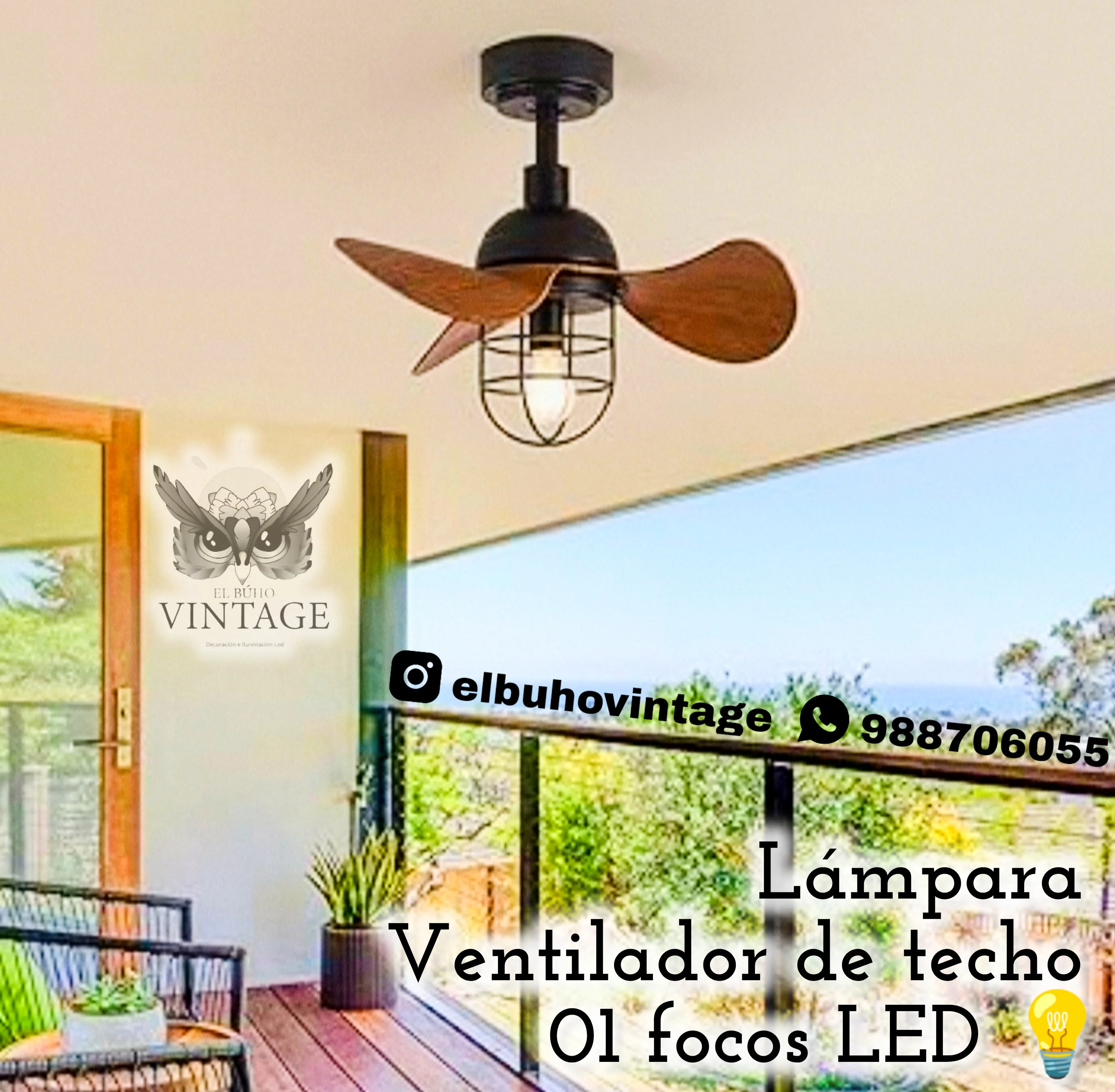 Lámpara Ventilador Vintage 