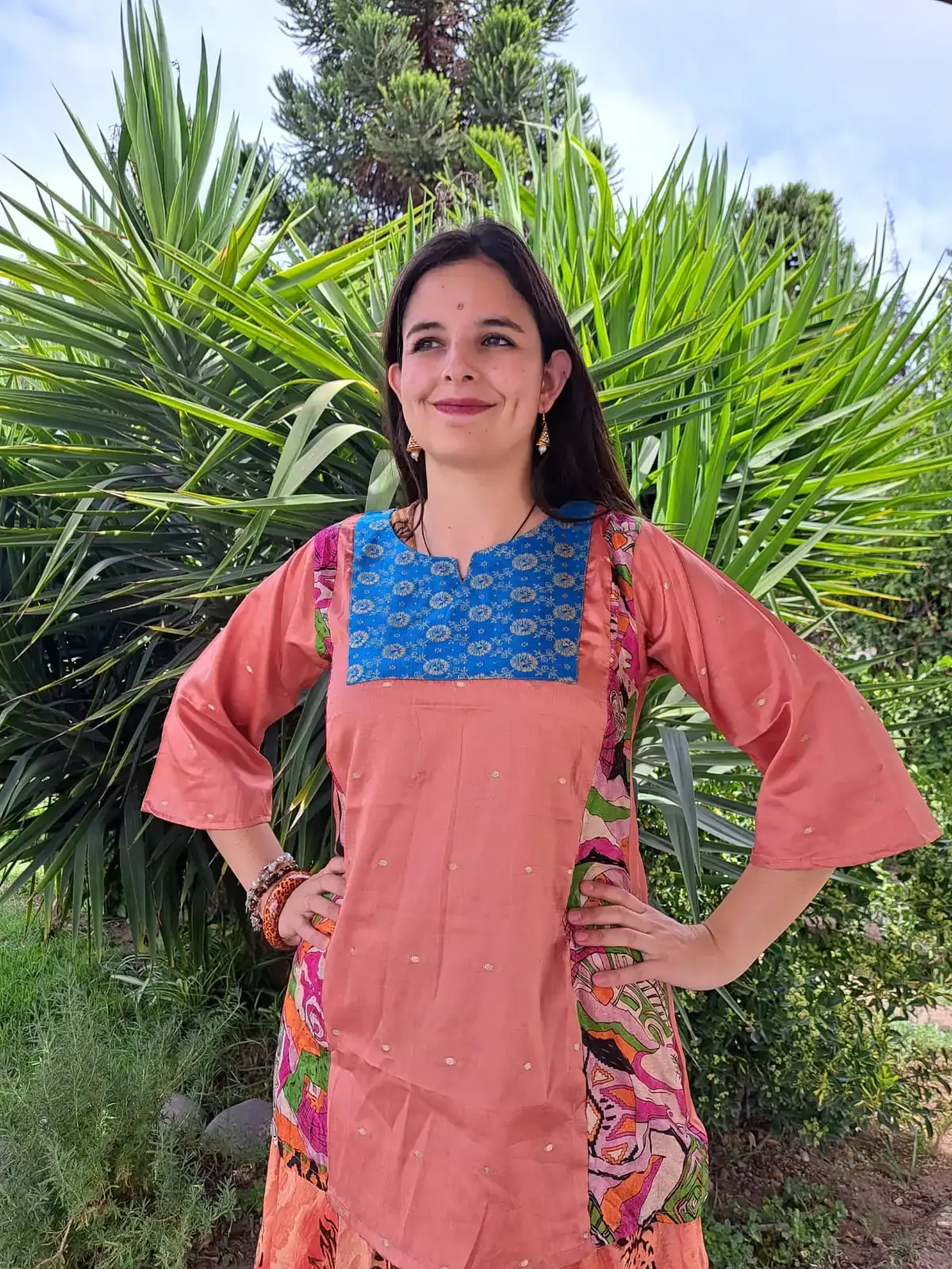 Blusa seda multicolor 