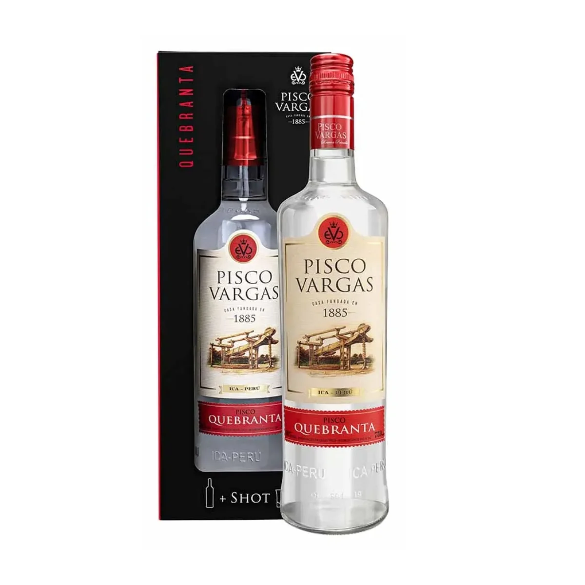 PISCO VARGAS QUEBRANTA CON SHOT 750 ML