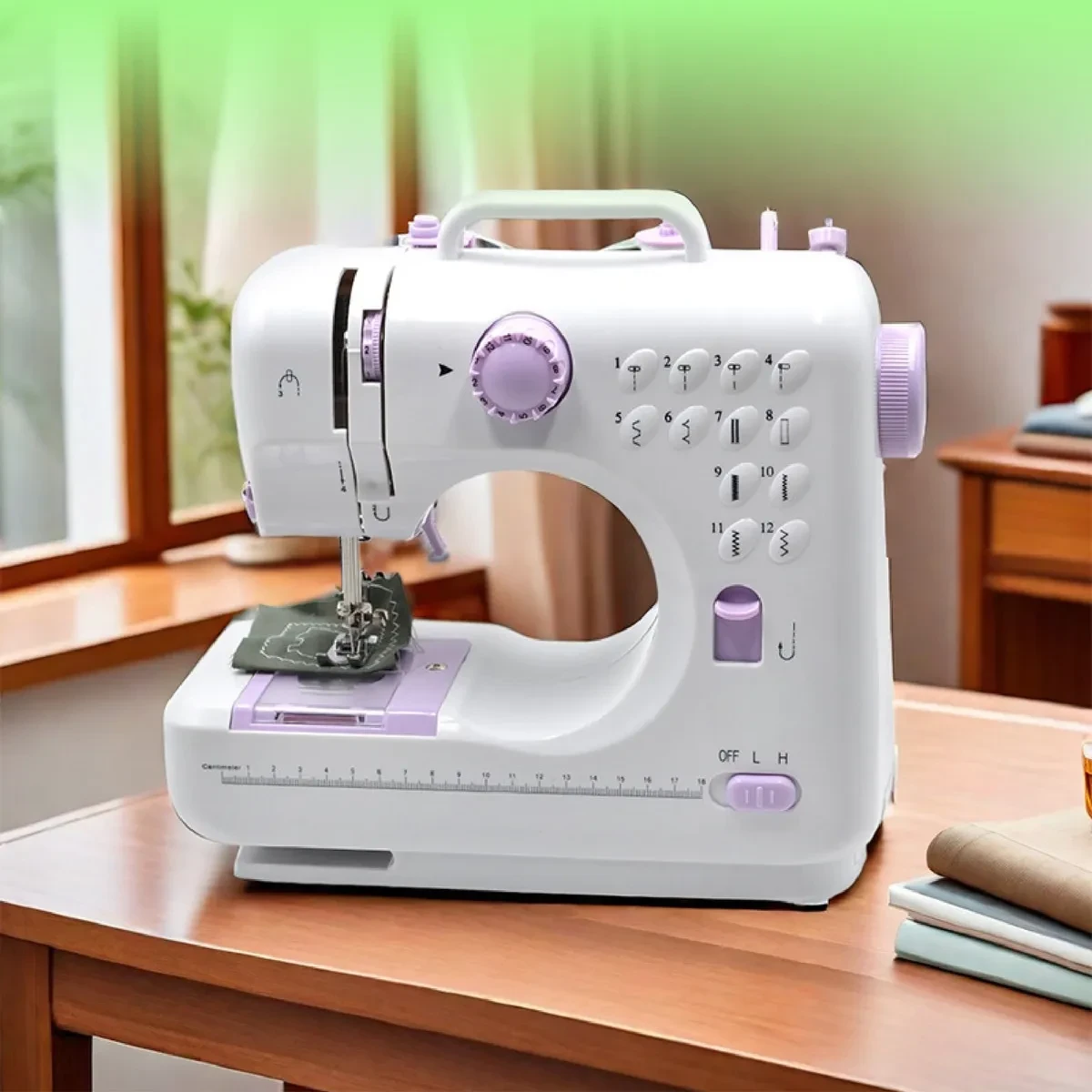 Maquina De Coser Portátil OM  12 Puntadas Pedal Color Blanco Smart Tech