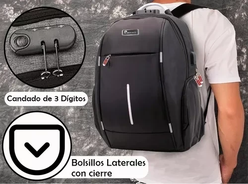 MOCHILA PIERRE CARDIN EJECUTIVA REFORZADA PC1058 5