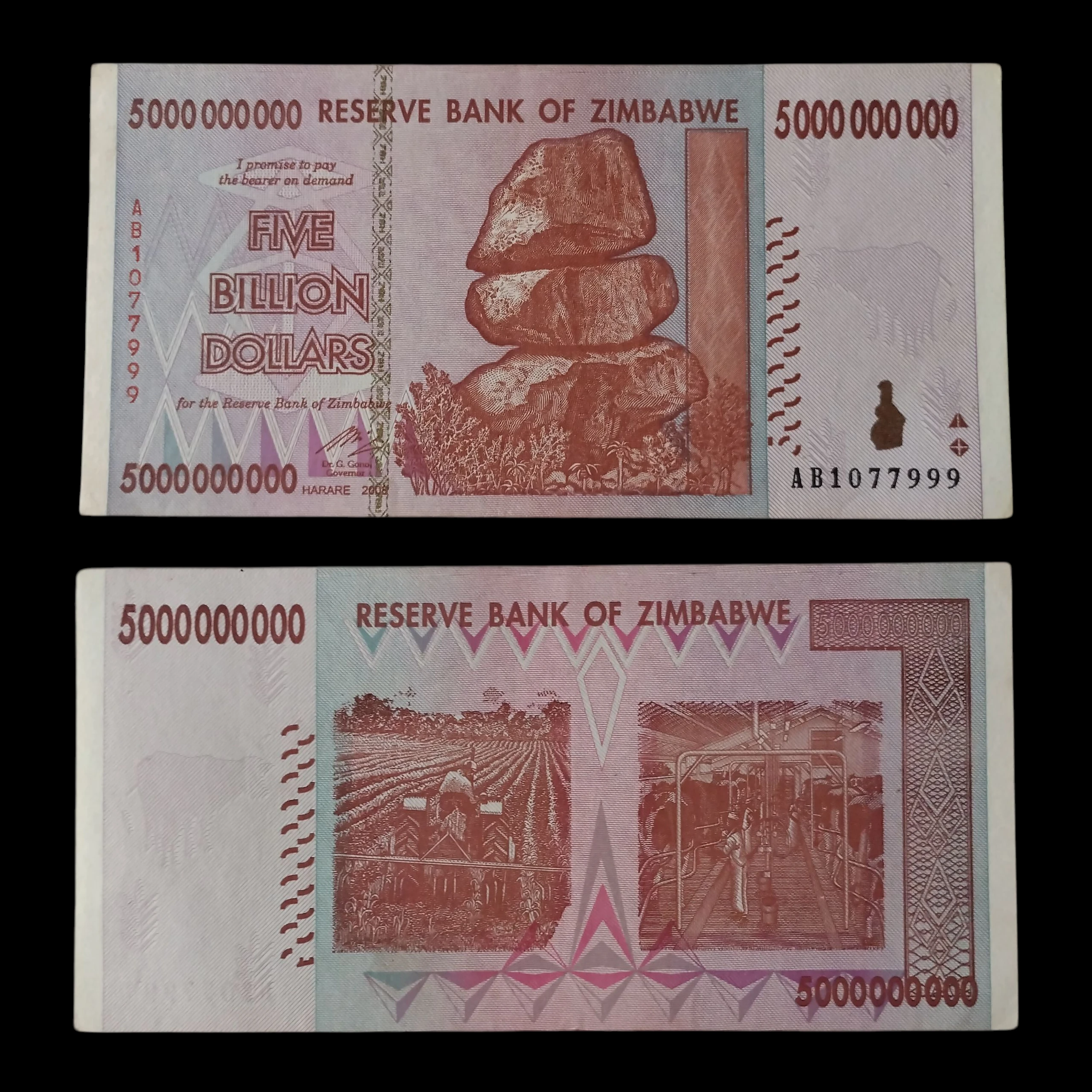 • Zimbawe 5 billones Aunc