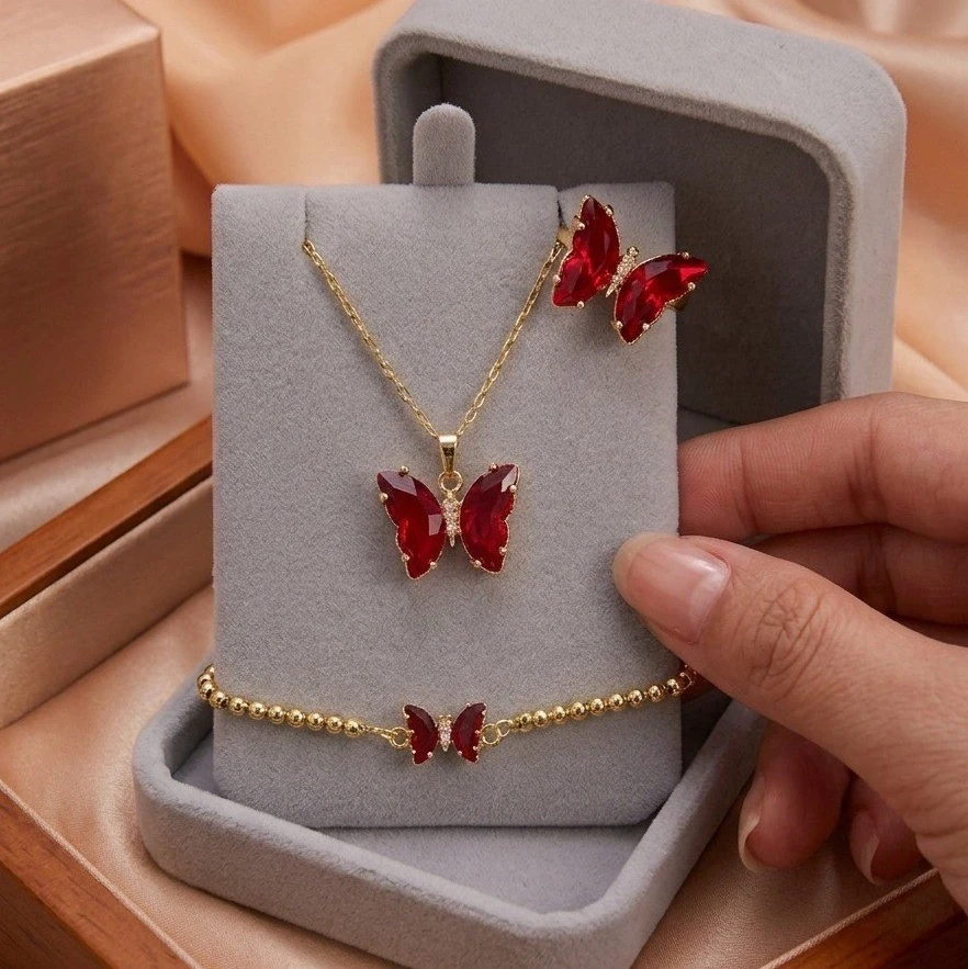 Set mariposa roja.