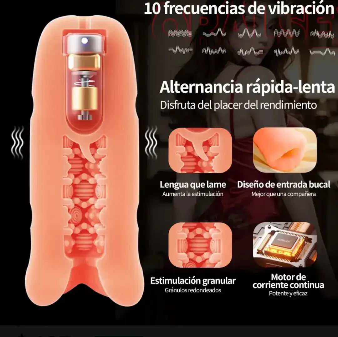 Lip Trainer (Entrenador de Labios) / Masturbador Masculino con Vibración  3