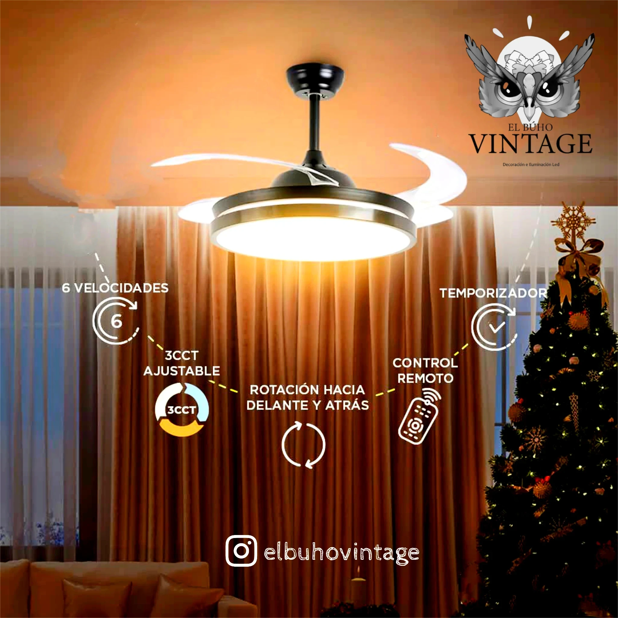 LÁMPARA LED VENTILADOR 