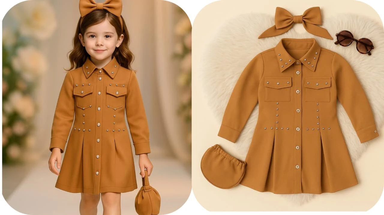 Vestido niña incluye bolso y mono 