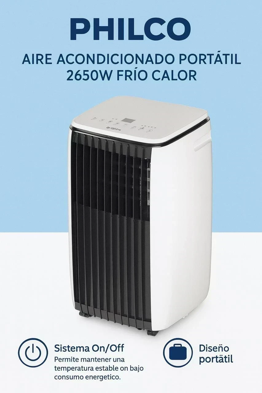 AIRE ACONDICIONADO PORTÁTIL PHILCO 2650W
