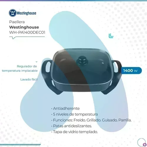Paellera Westinghouse Wh-pa1400dec01 1400w Negra