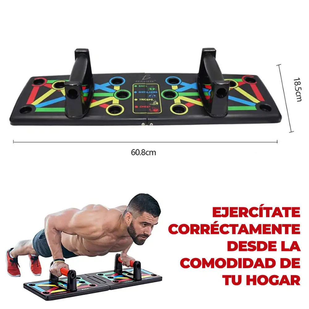 Barra Portátil Board Fitness Muscular De Lagartijas 