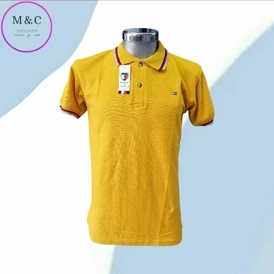 Playera Polo Talla M  diseño en cuello y mangas 4