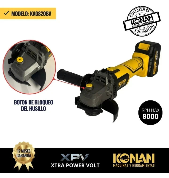 AMOLADORA ANGULAR A BATERÍA KONAN 3