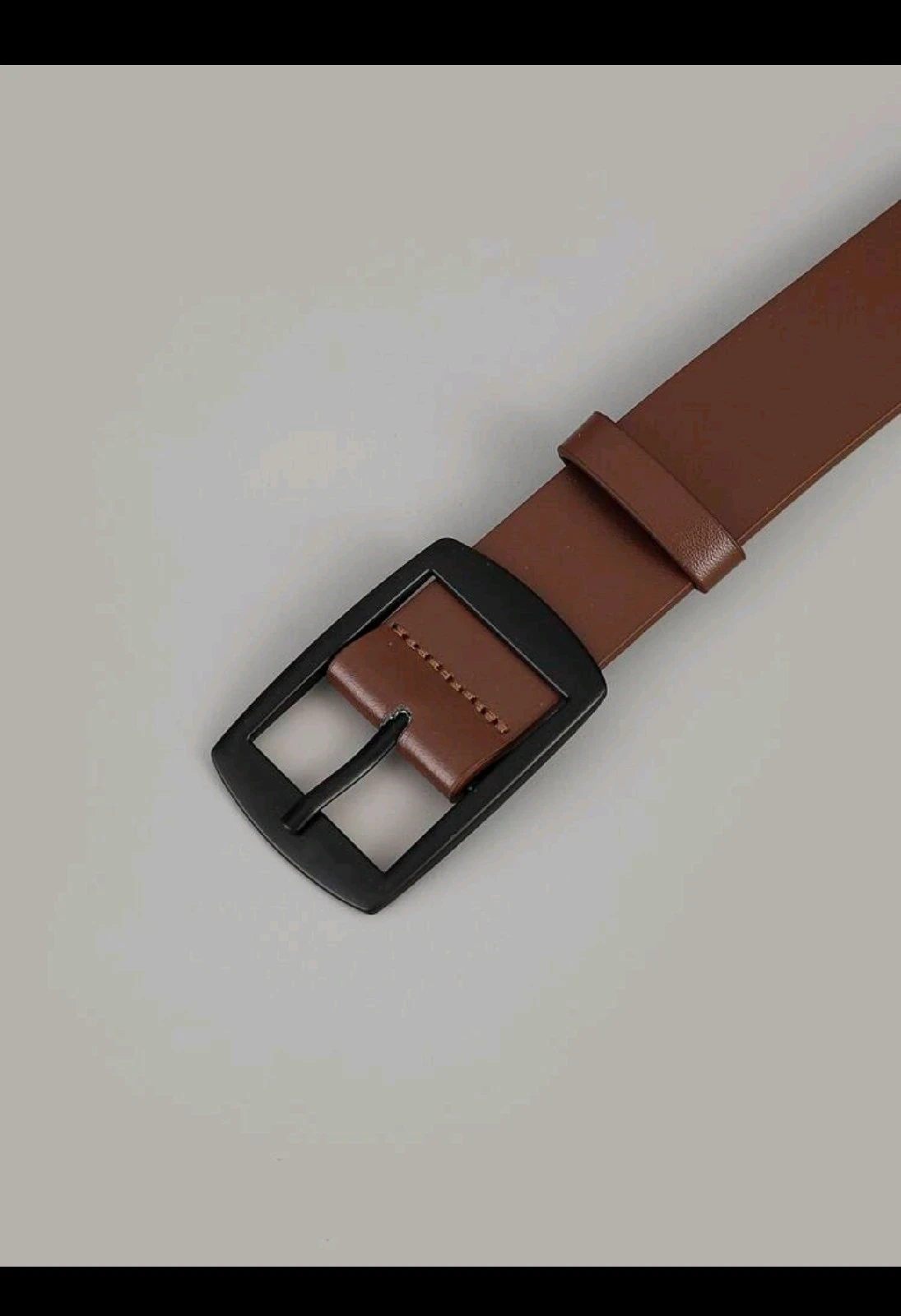 Cinturón Casual Marrón Vintage con Hebilla Negra Mate para Hombre 3