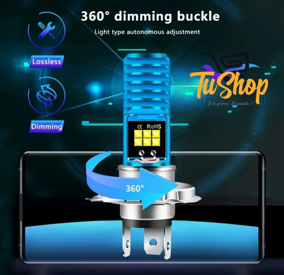 Bombillo LED H4 Moto Carro  5