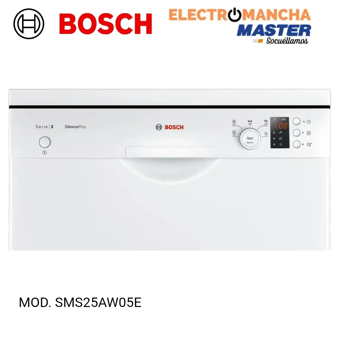 LAVAVAJILLAS BOSCH SMS25AW05E 12 CUBIERTOS BLANCO CLASE E  2