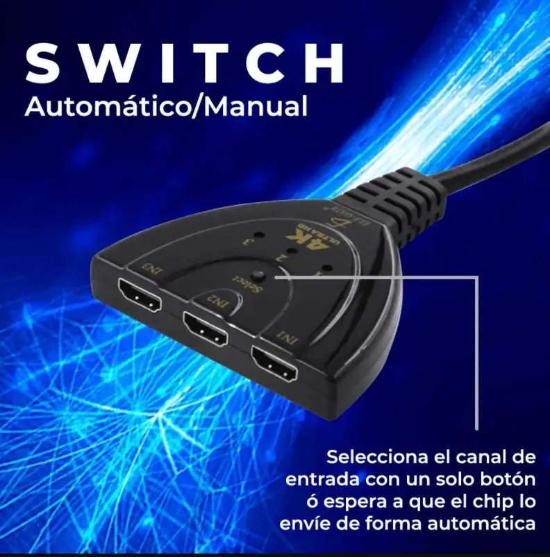 HDMI Switcher 3 Entradas 1 Salida  3