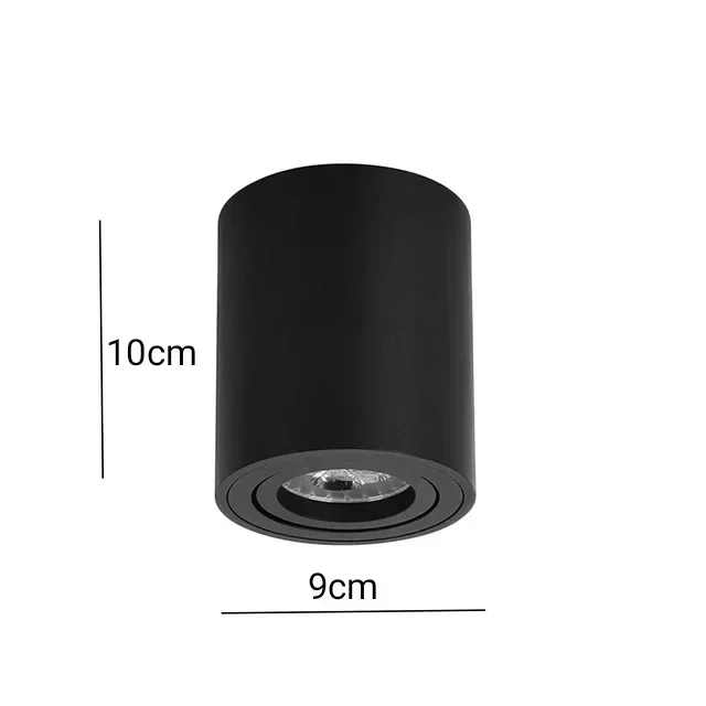APLIQUE TECHO NEGRO CILINDRO 1L GU10 5