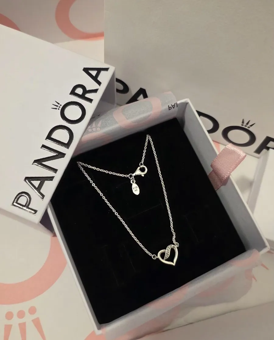 Pandora Ribbons of love silver necklace  2