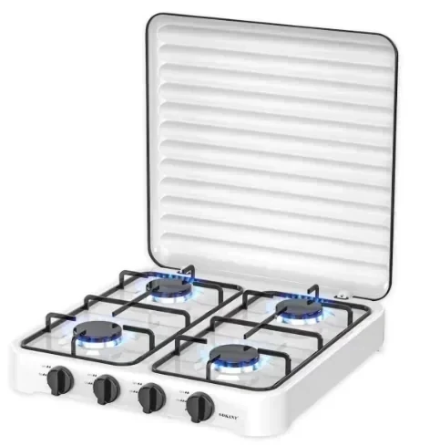 Cocina De Gas Con Tapa De Acero 4 Platos