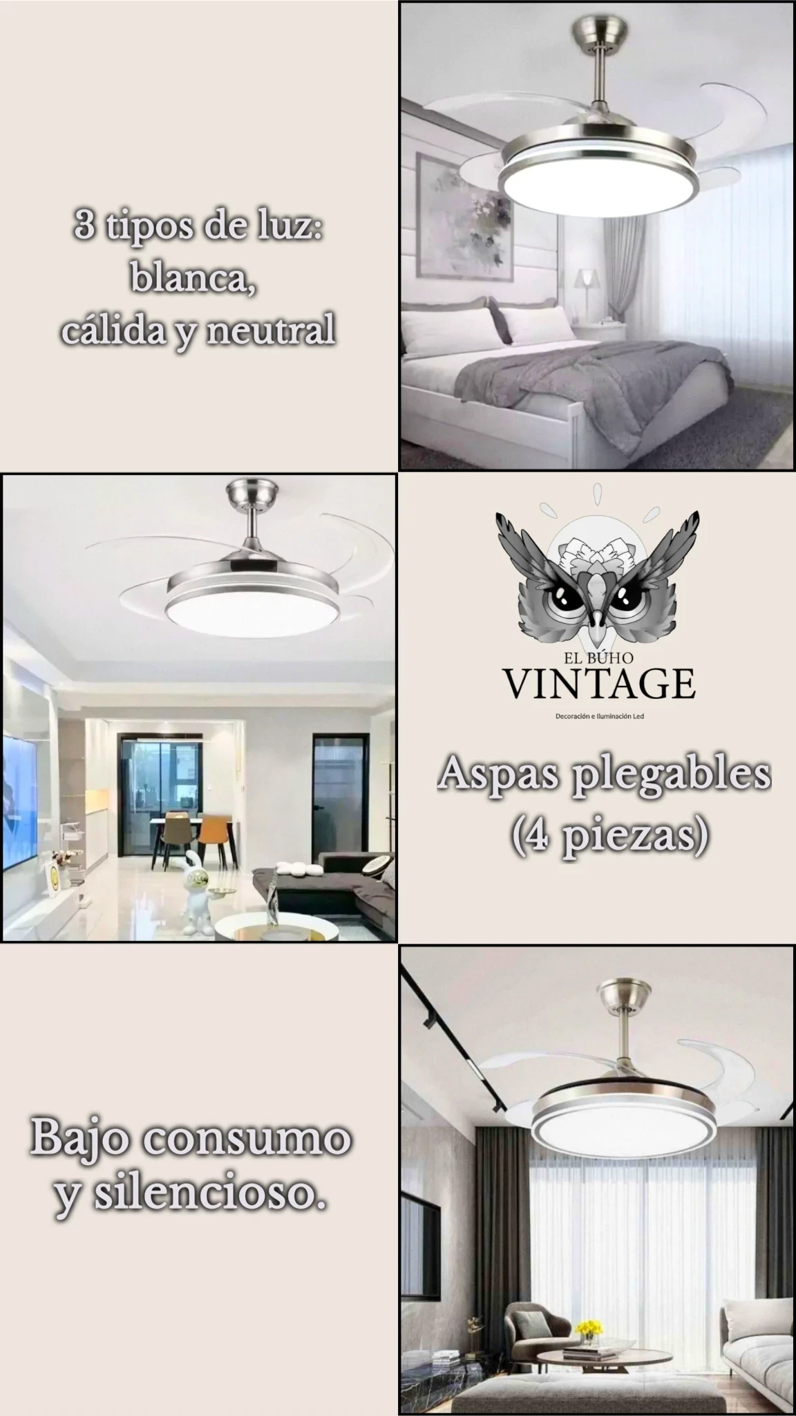 LÁMPARA LED  VENTILADOR  7