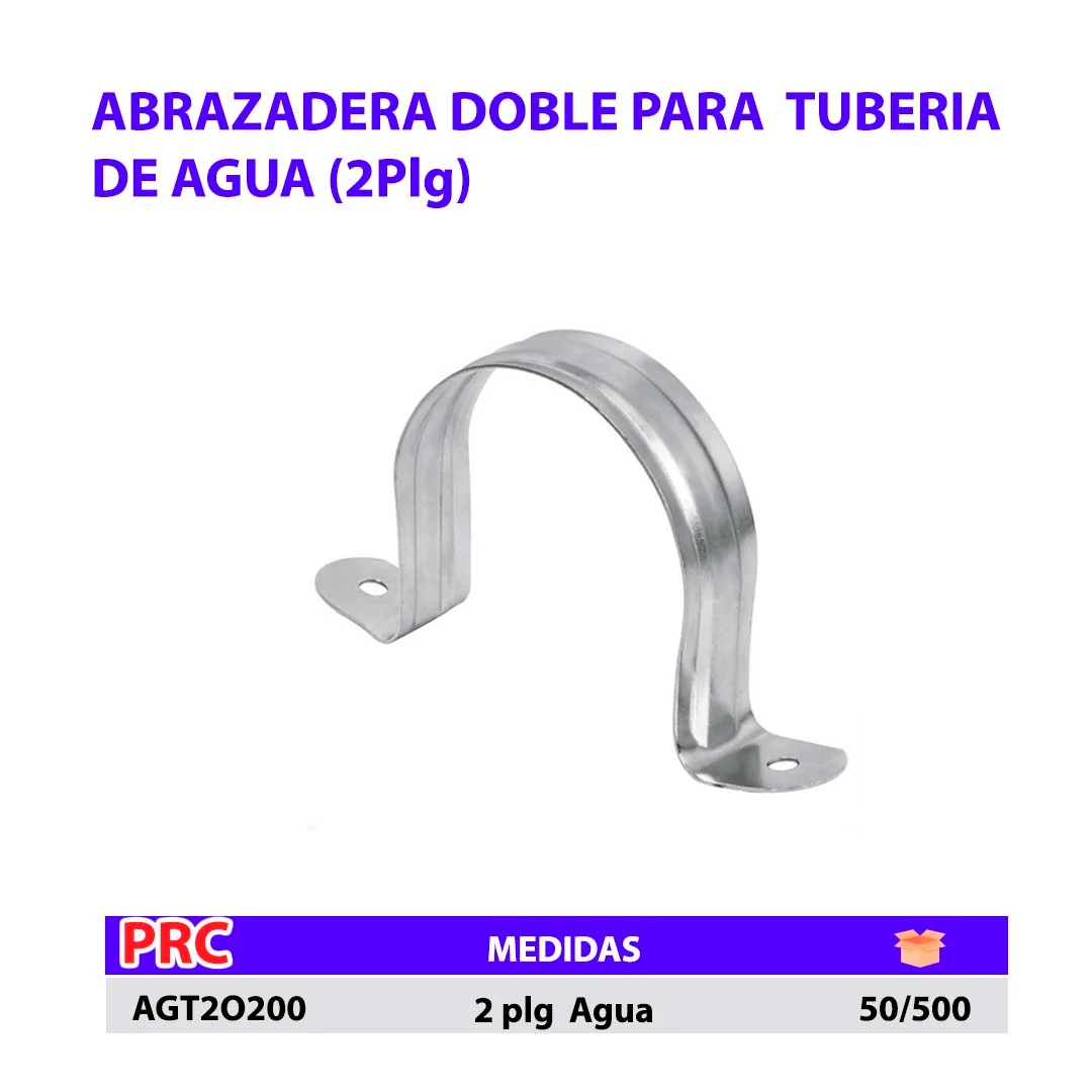 ABRAZADERA Doble TUBERIA 2" Agua