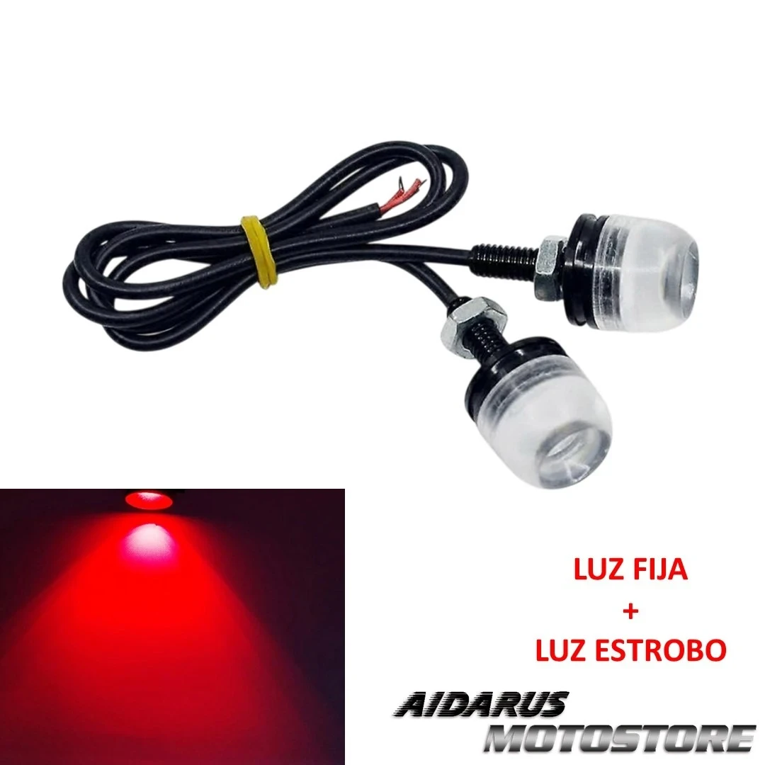 SET DE MINIFAROS LED OJO DE ÁGUILA LUZ FIJA Y ESTROBO
