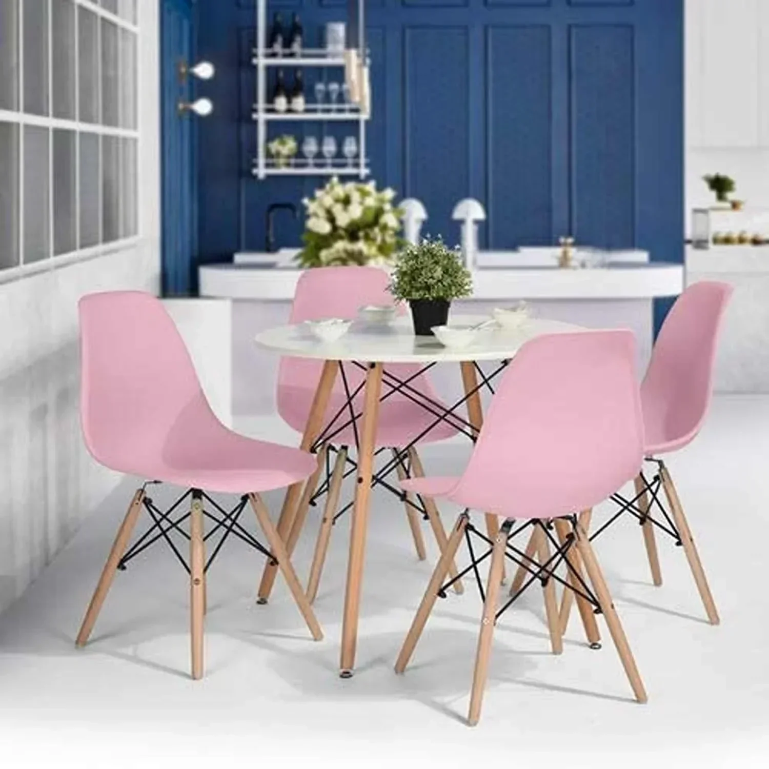 Comedor Eames Redondo Rosa 2