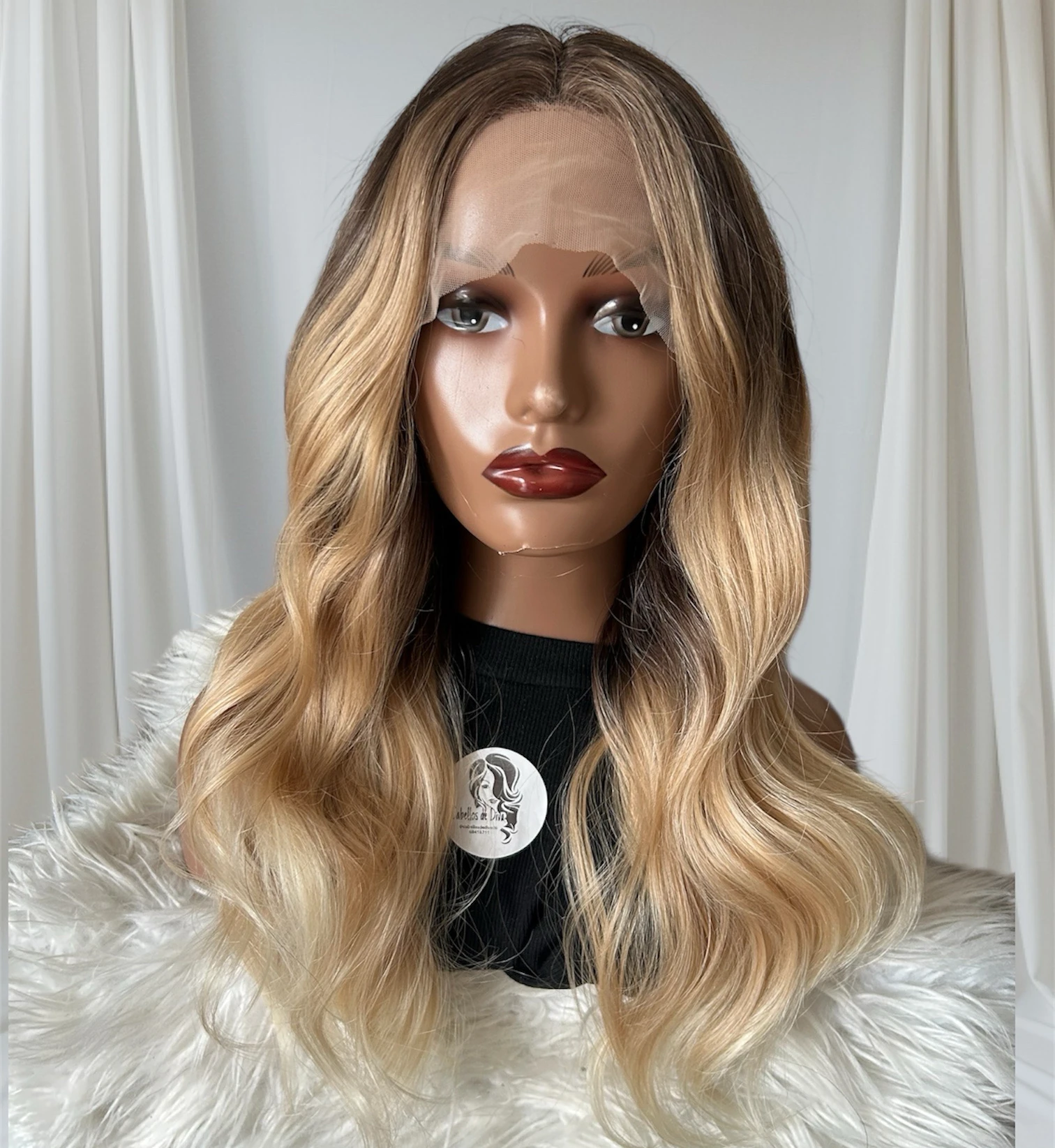 Peluca Semi de 20”, frontal lace 13x1  2