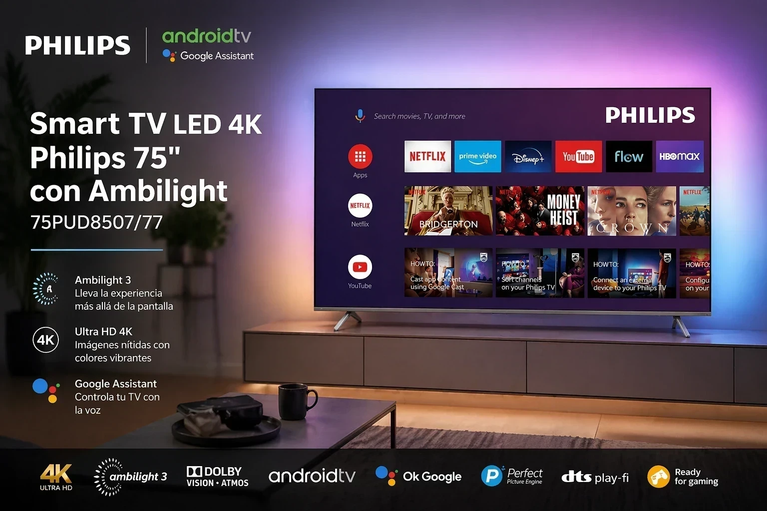 Smart TV Philips 75 Ambilight