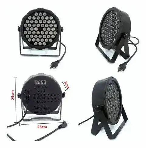 Luz Led Disco Reflector 54 Led Rgb Dmx Discoteque PRECIO POR MAYOR: 250BS Y 4X940BS  PEDIDOS: 69442828  La Luz Led Disco Reflector 54 Led Rgb Dmx Discoteque es la opción ideal para animar cualquier evento o fiesta. Con su potente salida de 18.0 W y 54 luces LED, esta luz transformará el ambiente con espectaculares patrones multicolores en RGBW. Diseñada específicamente para discotecas y ambientes festivos, proporciona efectos dinámicos y vibrantes que garantizan una experiencia visual inolvidable. El control DMX te permitirá gestionar la iluminación de forma precisa y profesional, ideal para DJs y organizadores de eventos. Además, cuenta con una función strobo que añade un toque extra de energía, siendo perfecta para crear momentos destacados en la pista de baile. Con un diseño compacto de 25.0 cm en largo y ancho, y un peso de 1.5 kg, su instalación es sencilla y versátil. Esta luz no solo destaca por su rendimiento, sino también por su duración, asegurando que puedas disfrutar de su creatividad luminosa por mucho tiempo. Ya sea para fiestas privadas, presentaciones o eventos especiales, la Luz Led Disco es la herramienta perfecta para lograr un espectáculo visual que mantenga a todos en movimiento. 2