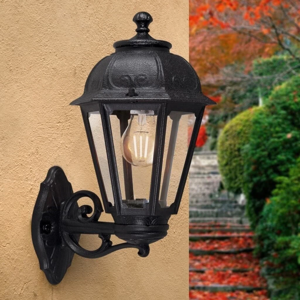 FAROL PARED SABA NEGRO 1L E27 IP55