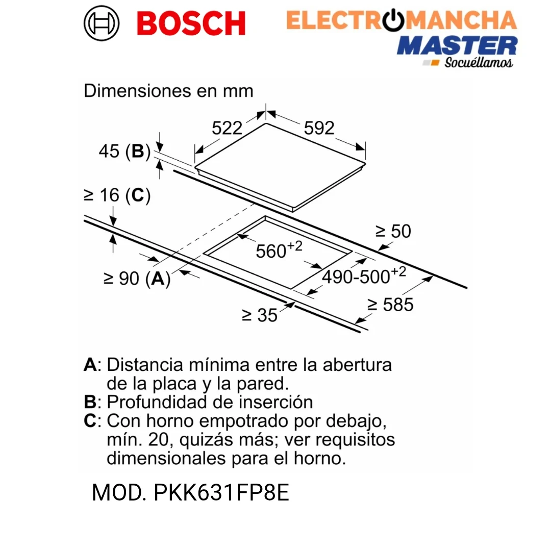 VITROCERÁMICA BOSCH PKK631FP8E 3 FUEGOS  4