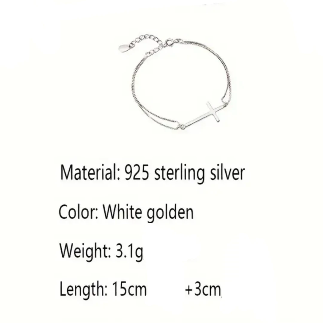 PULSERA BEBÉ CON CRUZ PLATA  3