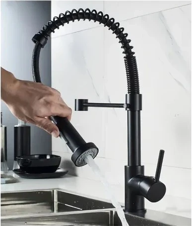 Canilla monocomando extensible negro N06 2
