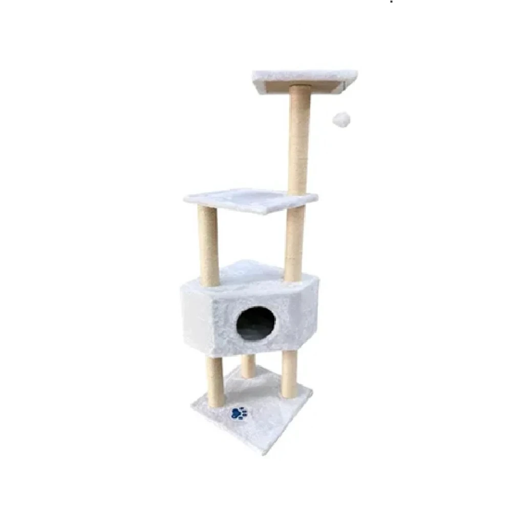 Gimnasio torre rascador de 3 niveles blanco