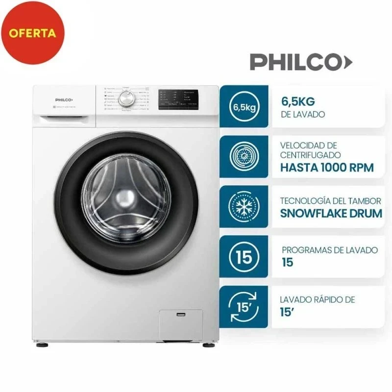 LAVARROPAS PHILCO 6.5KG BLANCO ‼️SOLO POR PEDIDOS ‼️ 