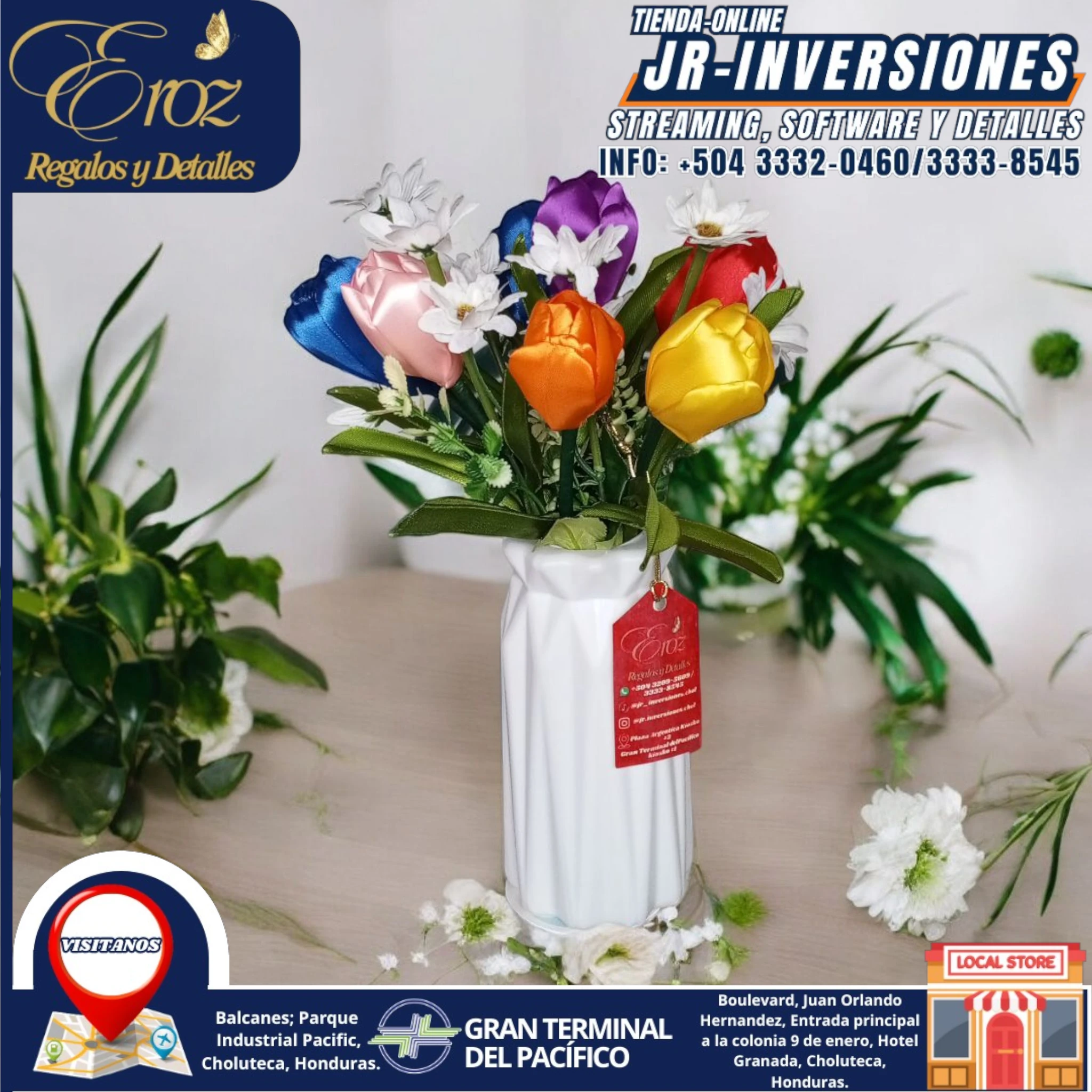 FLORERO CON TULIPANES