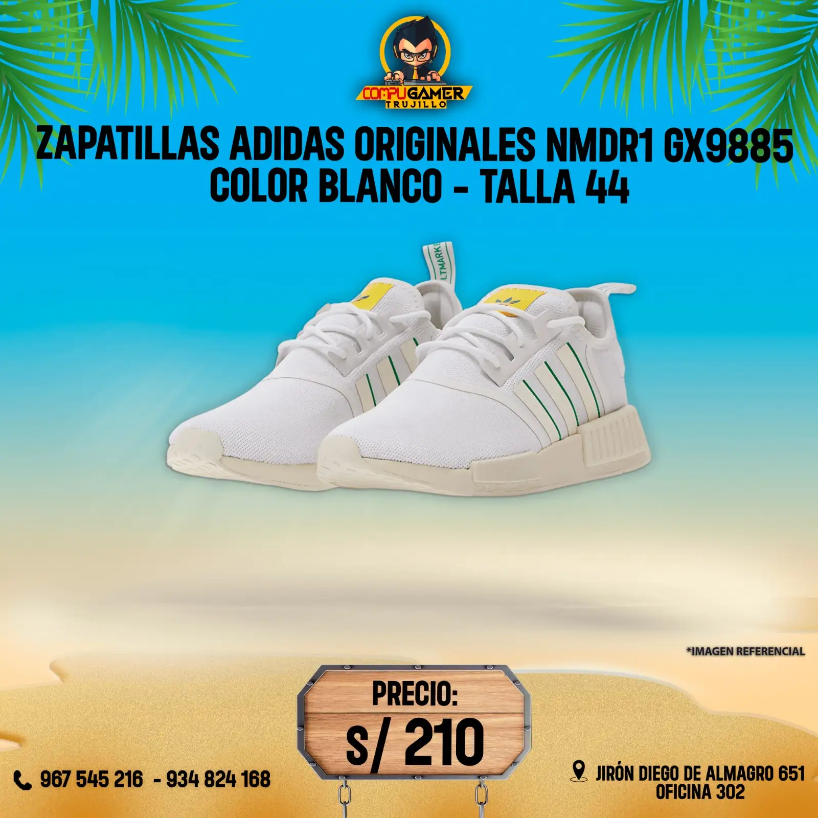ZAPATILLAS ADIDAS ORIGINALES NMD_R1 COLOR BLANCO TALLA 44