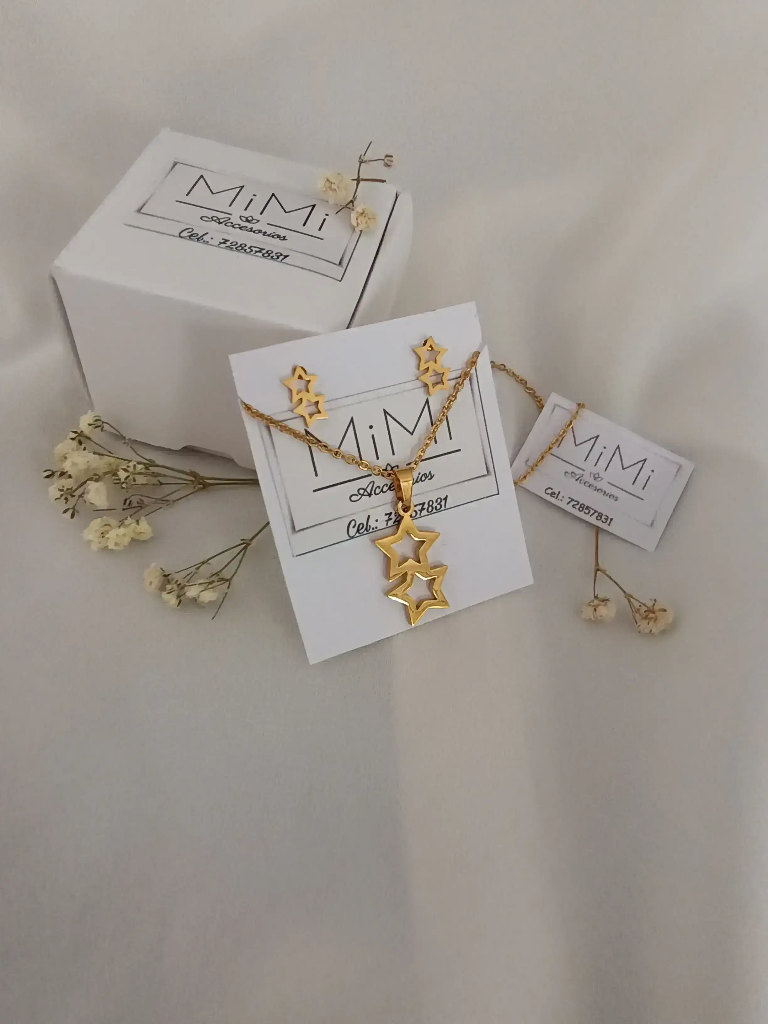 Juego de joyas en acero inoxidable estrellas