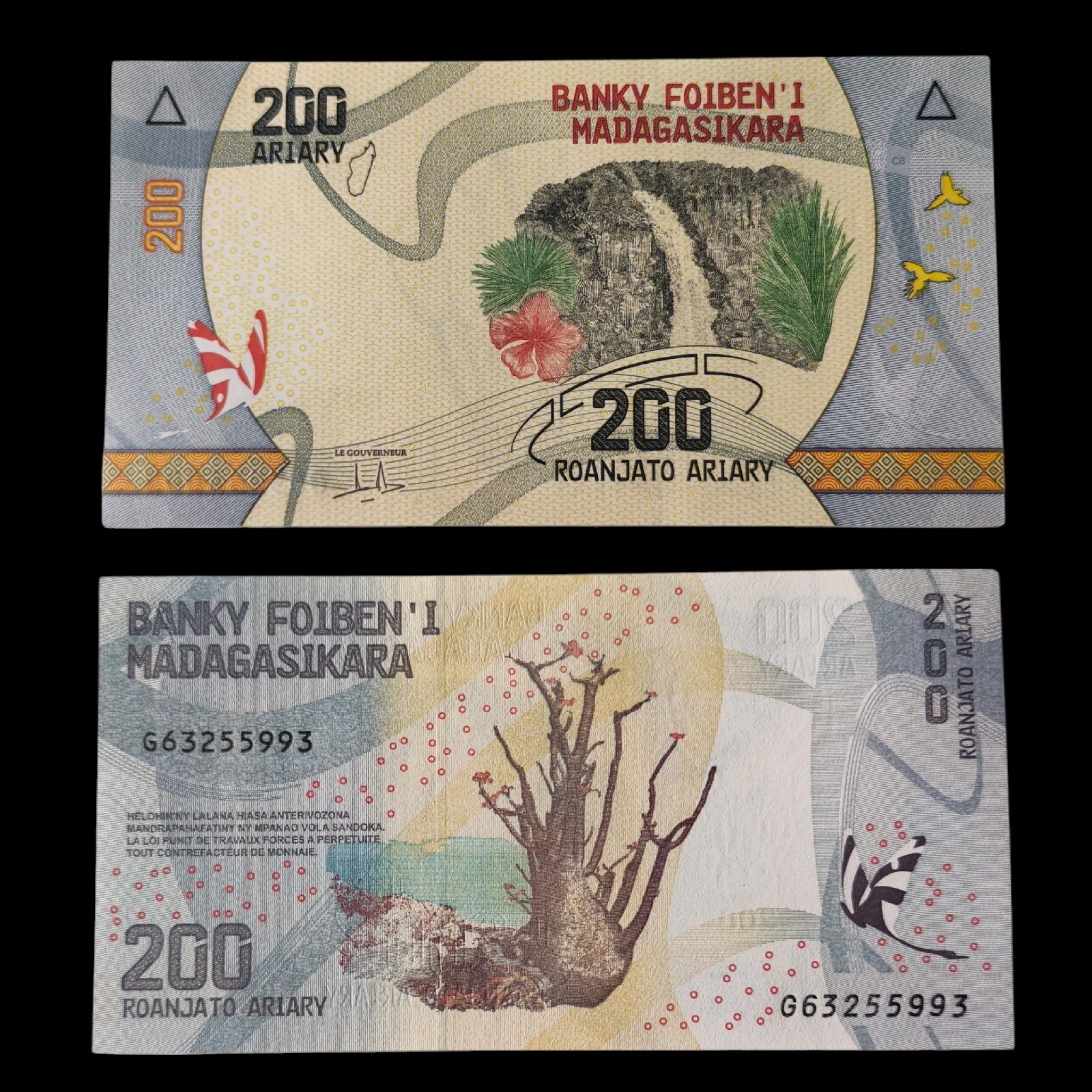 ° Madagascar 200 Ariary UNC 