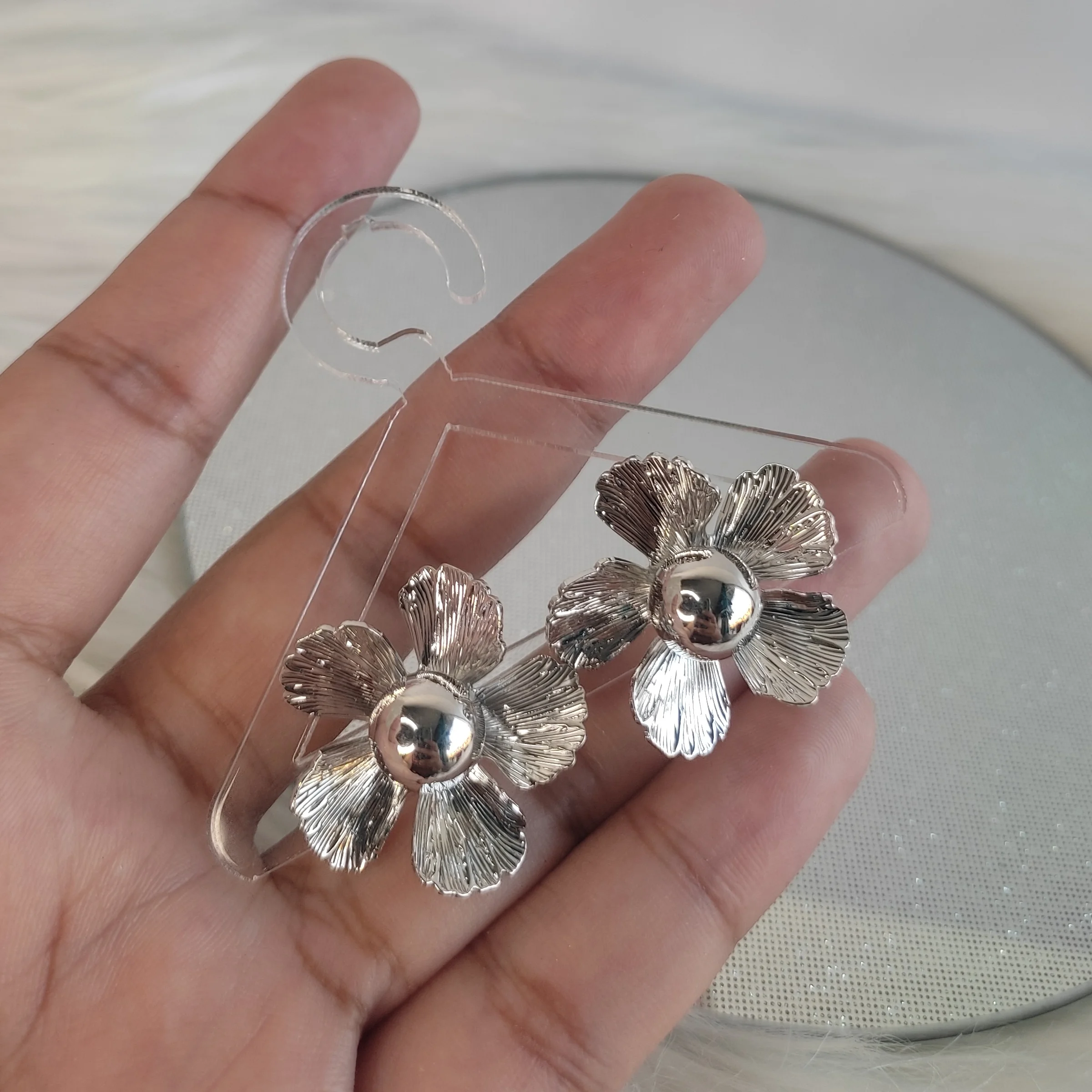 TOPO CHUNKY FLOR ELEGANT SILVER 2